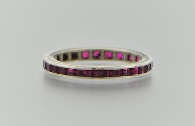 A Ruby Eternity Ring 14k white gold eternity ring set