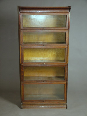 A light oak Globe Wernicke style five division bookcase 20th