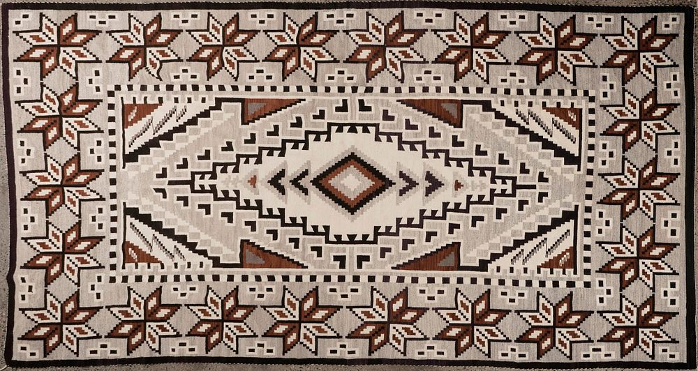Navajo Blanket Two Grey Hills 7 x 12 Large and