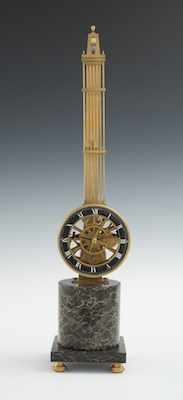 A Mystery Swinger Upside Down Skeleton Clock Apprx 24 3
