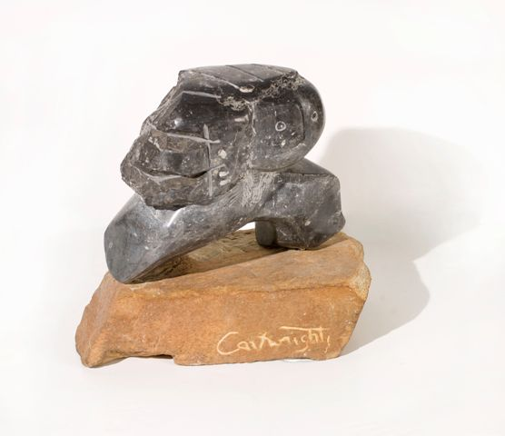 Michael Cartwright born 1959 Headdress grey limestone from the Buchan