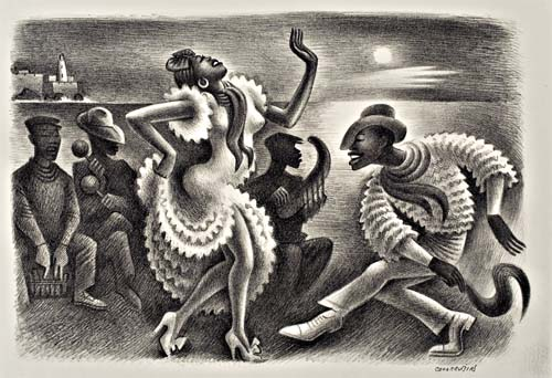 MIGUEL COVARRUBIAS Rumba Lithograph 1942 240x345 mm 9 1 2x13