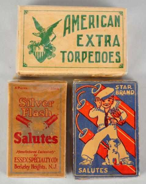 Lot of 3 Firecracker Packs Includes American Extra Torpedoes Essex