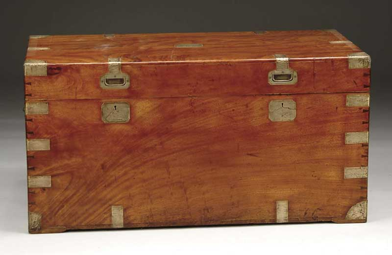 OUTSTANDING CHINA TRADE CAMPHORWOOD CAPTAIN S TRUNK Brassbound trunk with