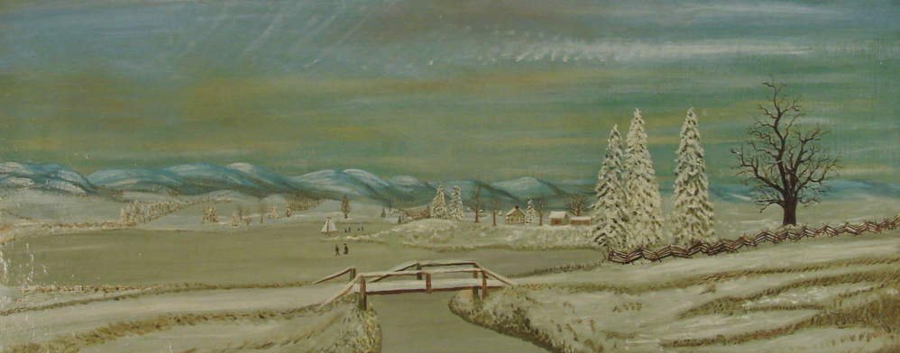 CLINTON W CLAPPAmerican 1831 1915Winter snow scene Unsigned Identified on