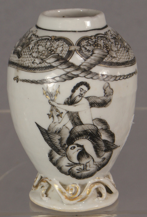 Chinese Export tea caddy Grisaille c 1740 mythological decoration of