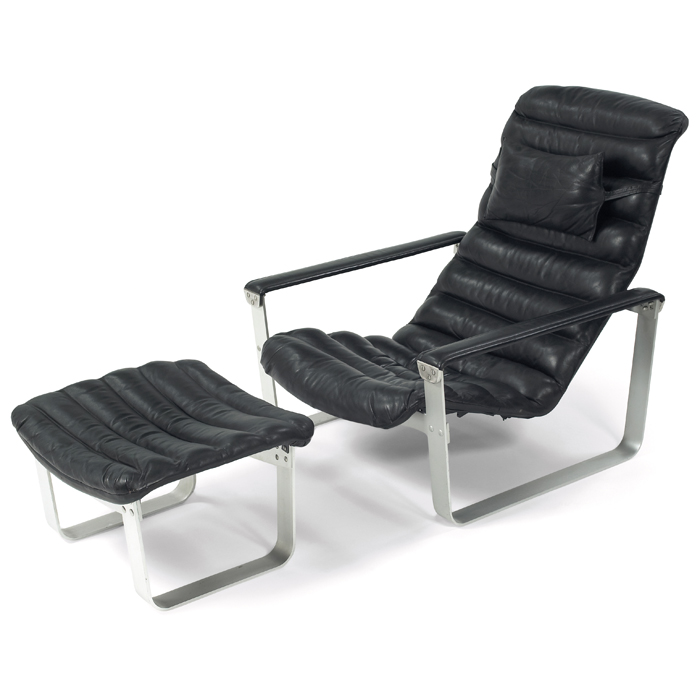 Ilmari Lappalainen Pulkka lounge chair and ottoman by Asko Finland