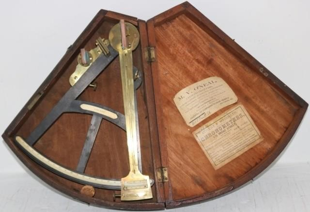 19TH CENTURY BRASS AND EBONY QUADRANT SIGNED EAND GW BLUNT