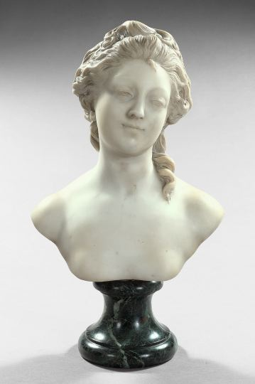 After Jean Baptiste Pigalle French 1714 1785 attractive white marble