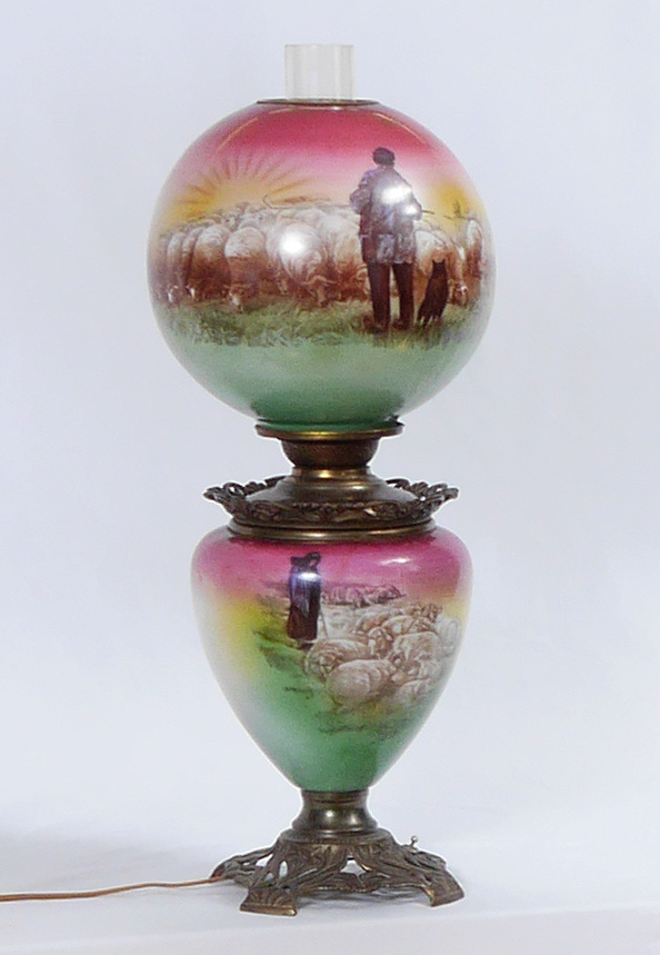UNUSUAL SHEEP MOTIF GONE WITH THE WIND LAMP Body and