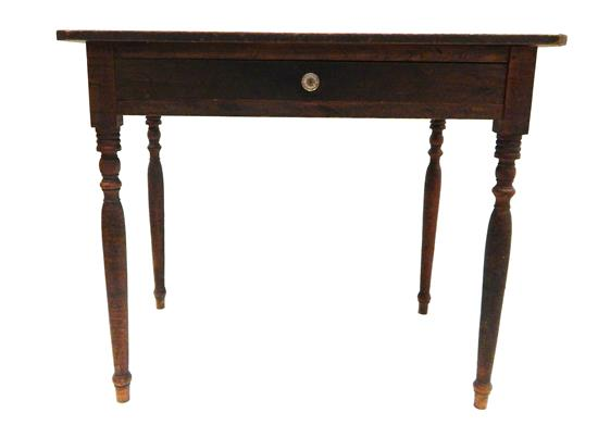 Early 19th C tavern table maple and pine rectangular top