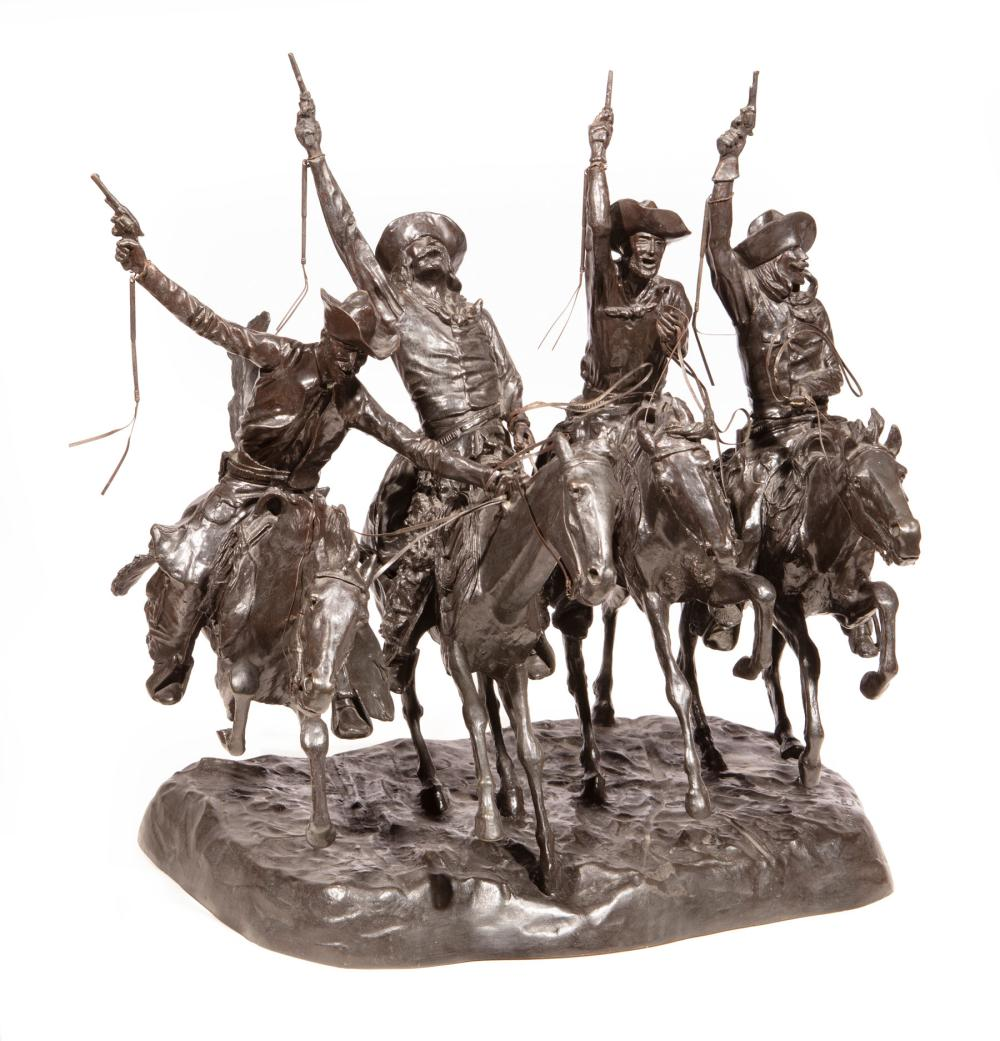 Bronze Figural Grouping of Coming Through the Rye after Frederick