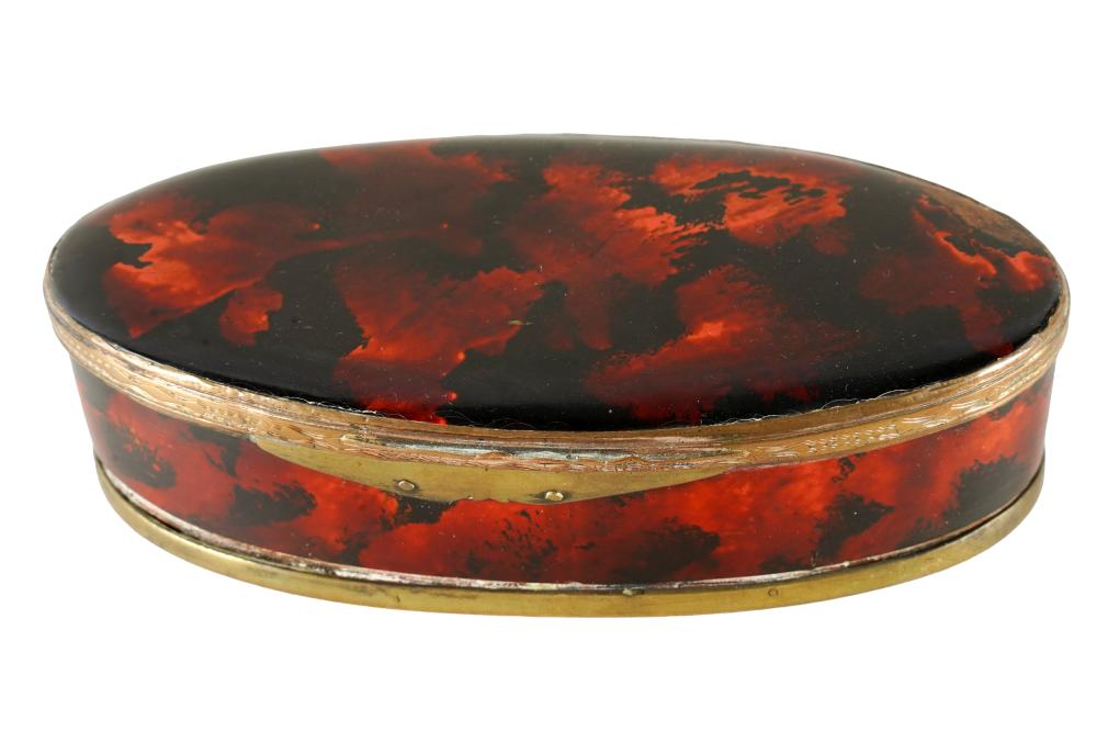 HINGED OVAL BOXCondition with repairs to interior rim a loose