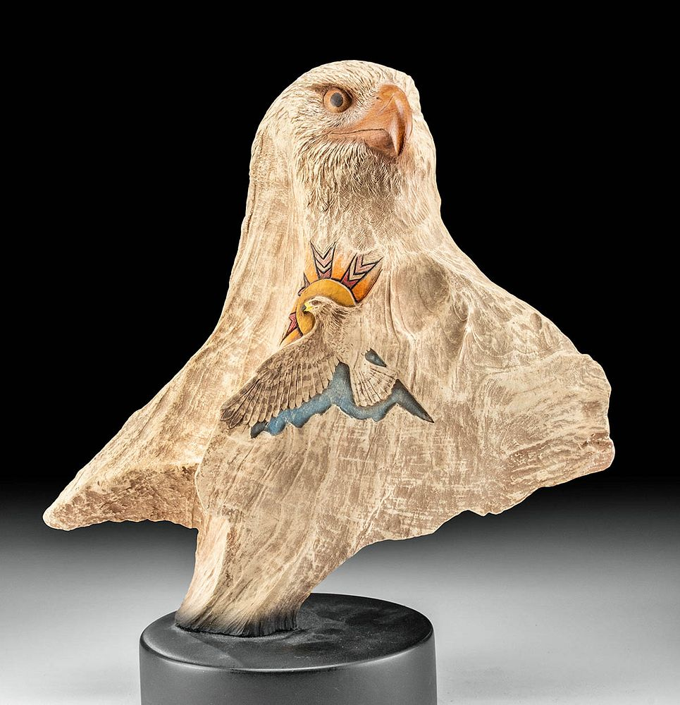 Rick Cain Medicine Hawk Sculpture 1992 First Time At Auction