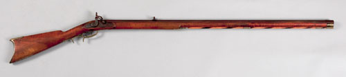 Pennsylvania percussion rifle with tiger maple stock approx 36 caliber