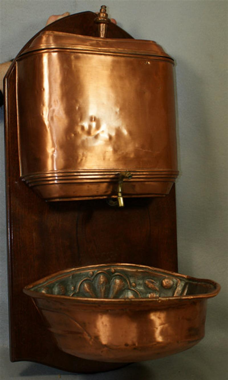 2 part copper lavebo mounted on wood wall plaque 28