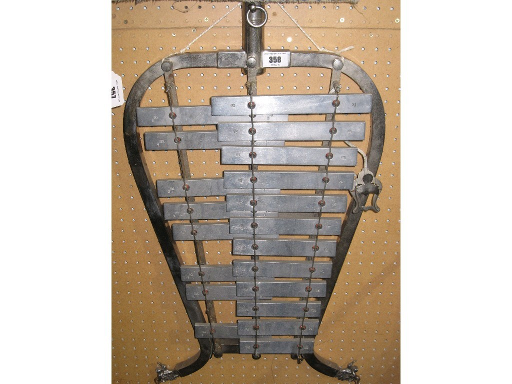 Marching glockenspiel harness and striker in store