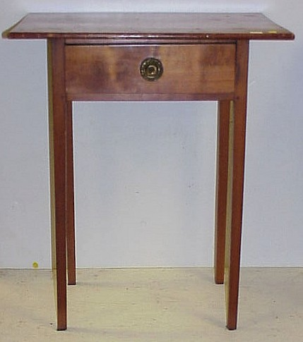 Single drawer stand with projecting top pine stamped brass pull