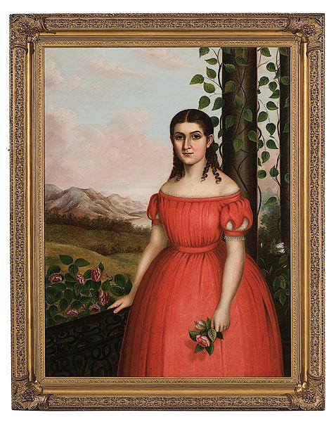 PORTRAIT OF A GIRL IN A RED DRESS American possibly