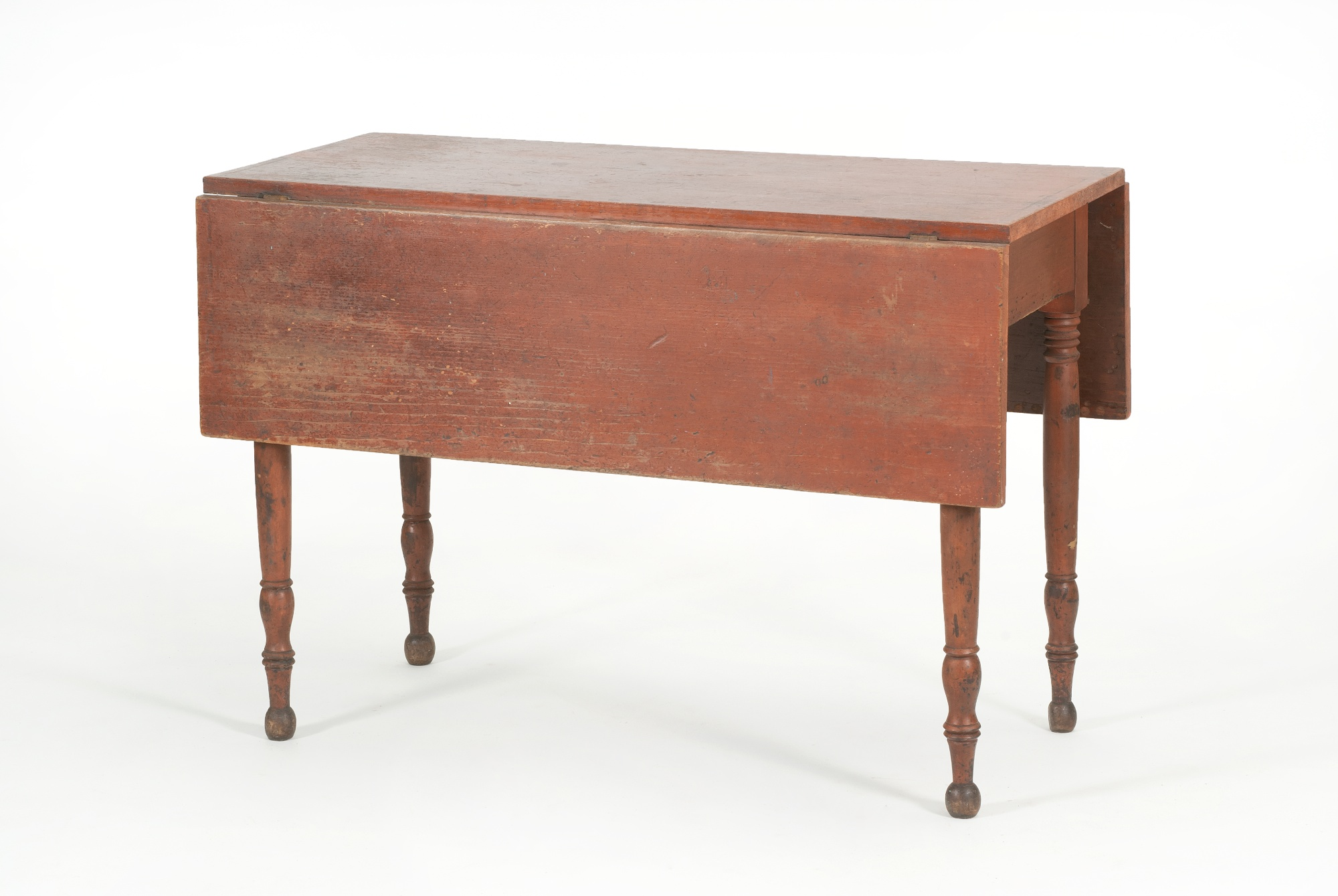 DROP LEAF TABLE 19th CenturyIn pine under red paint Turned