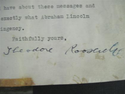 1 piece Typed Letter Signed Roosevelt Theodore New York Jan