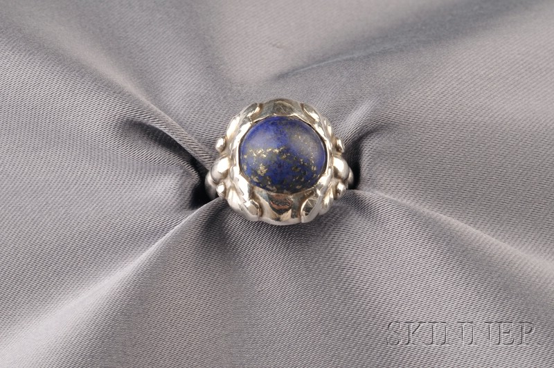 830 Silver and Lapis Ring Georg Jensen Denmark 1915 1927