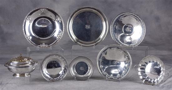 Collection of American sterling serving pieces various patterns comprised of