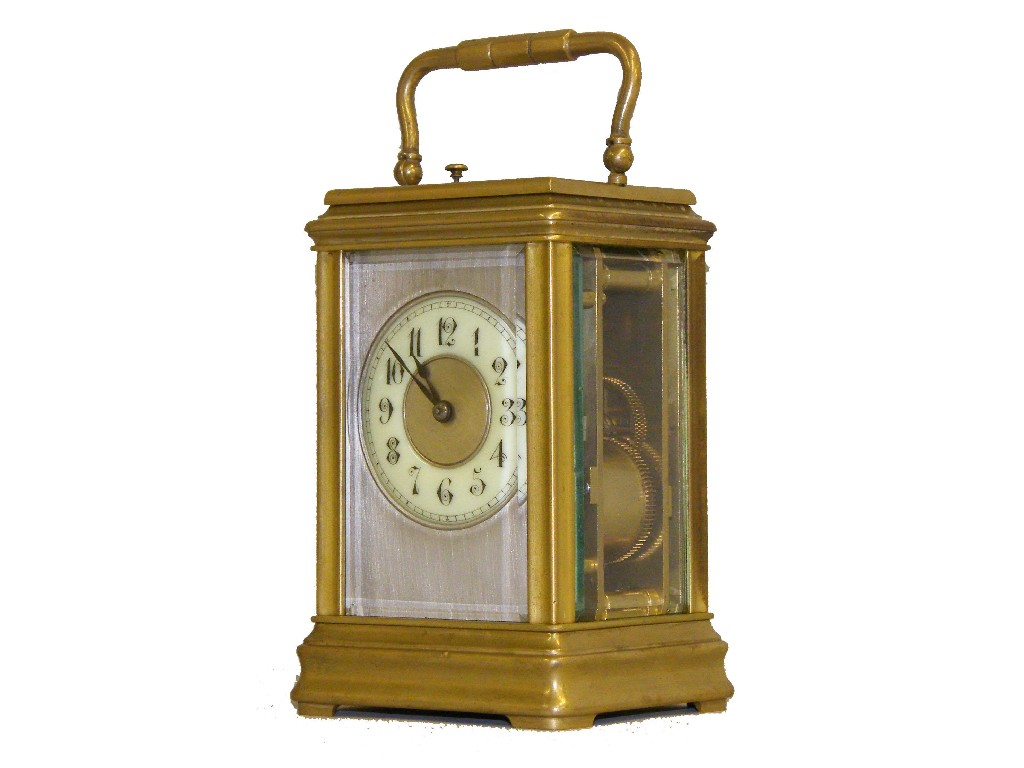 French repeater carriage clock bearing the Trade Mark logo L