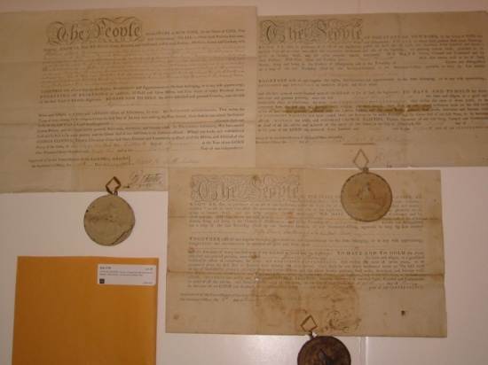 CLINTON GEORGE Group of 3 partly printed Documents Signed Geo