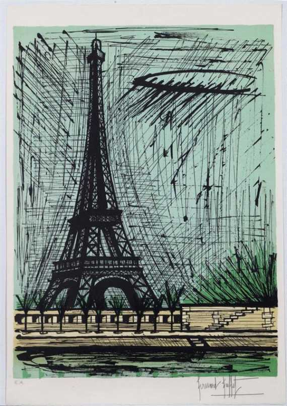BUFFET BERNARD La Tour Eiffel Lithograph E A Signed lower