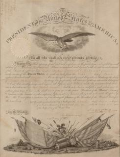 James K Polk and Wm Marcy Signed Commission Mexican American