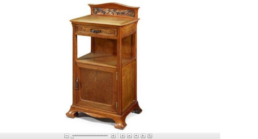 Leon Benouville burr elm fruitwood and pewter mounted marquetry side