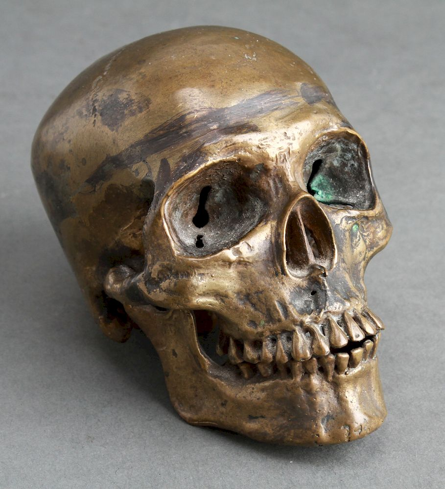 Human Skull Brass Sculpture Human skull brass sculpture 3 5