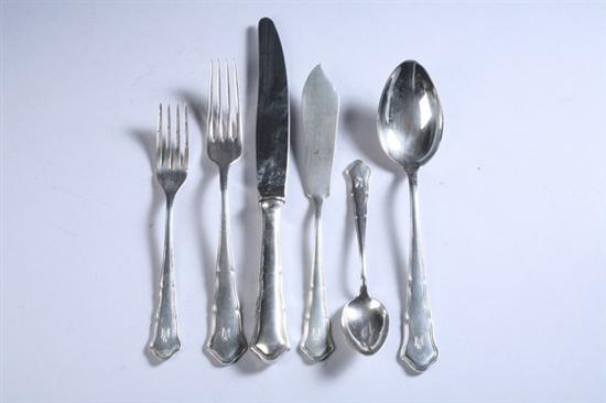 108 PIECE GERMAN SILVER FLATWARE SERVICE early 20th century Lutz