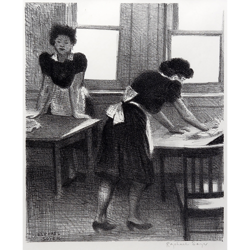 Raphael Soyer Waitresses lithograph 11 1 2 x 9 1