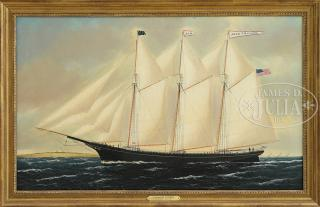 WILLIAM P STUBBS American 1842 1909 PORTRAIT OF THE SCHOONER