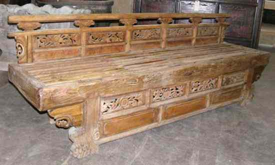 A Chinese Shanxi Elm Temple Bench circa 1760 the back