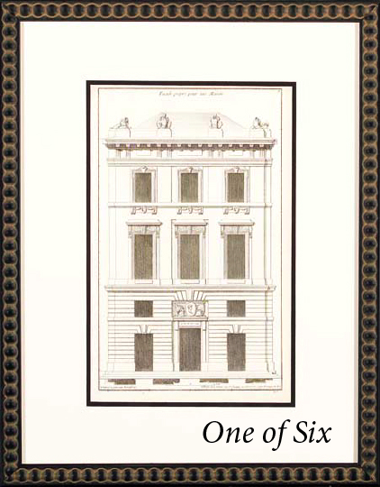 French School Fourth Quarter 18th Century Architectural Studies suite of