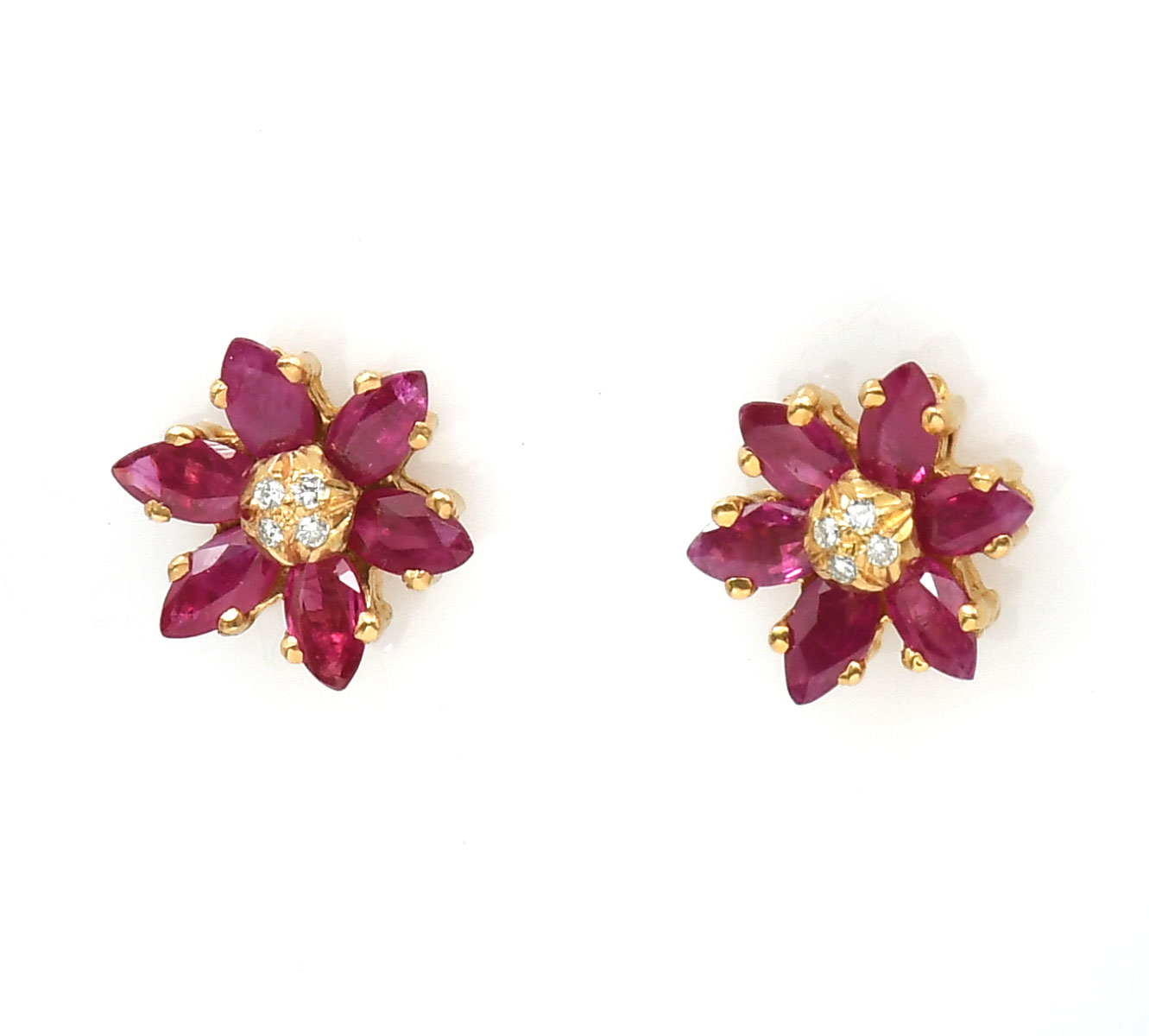 18K MID CENTURY 3 0 CTW RUBY EARRINGS 4 small