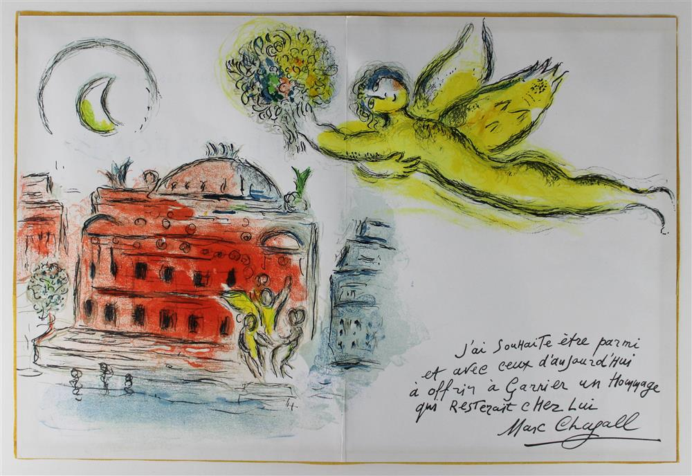 MARC CHAGALL FRENCH RUSSIAN 1887 1985 HOMMAGE A GARNIER 1965