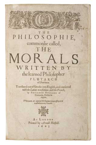 PLUTARCH The Philosophie commonlie called the Morals 8 1363 65