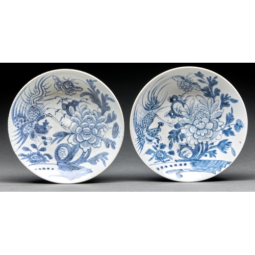 Two Southern Chinese blue and white saucer dishes 19th c