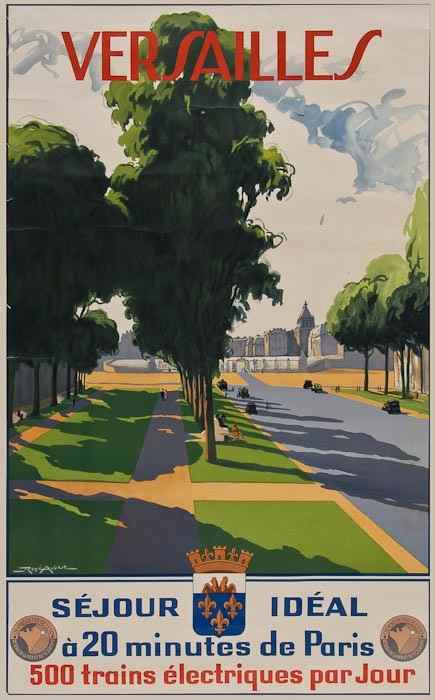 AUBERT Rene VERSAILLES lithograph in colours printed by Lucien Serre