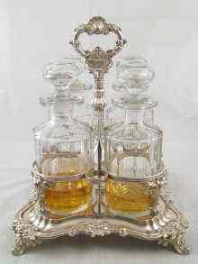 A fine early Victorian silver decanter frame by Joseph and