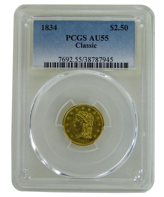 1834 Classic 2 50 Choice AU Gold 900 Gold 1834