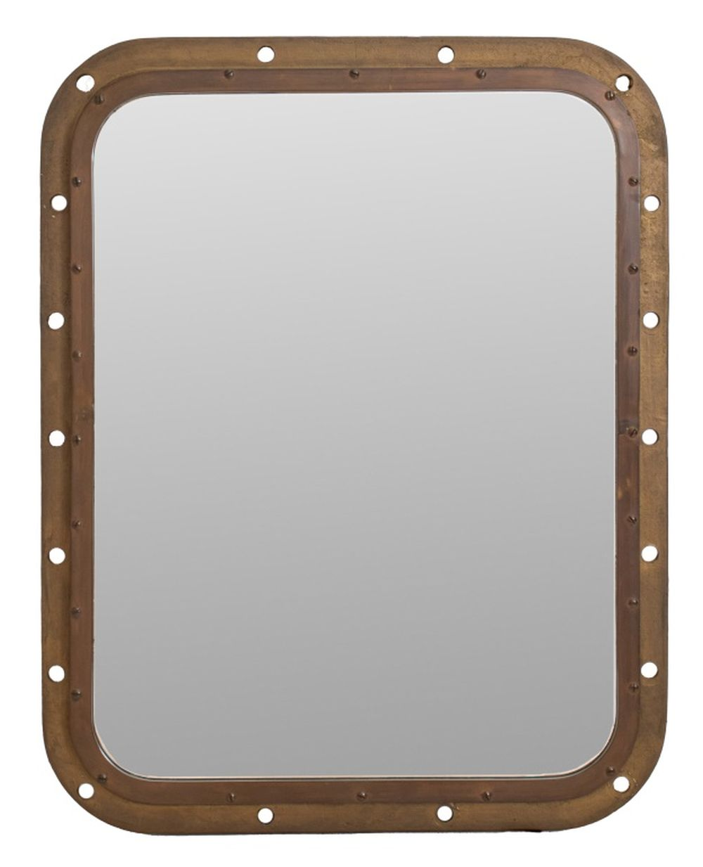 BRASS SHIP PORTHOLE MOUNTED AS A MIRROR Brass rectangular ship