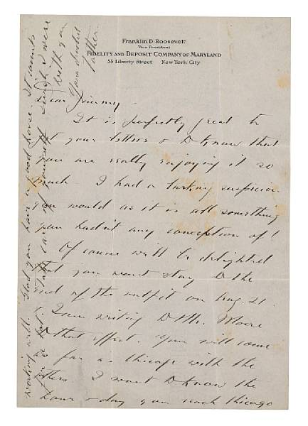 Americana Autograph Letter Signed Father 2 pp recto and verso