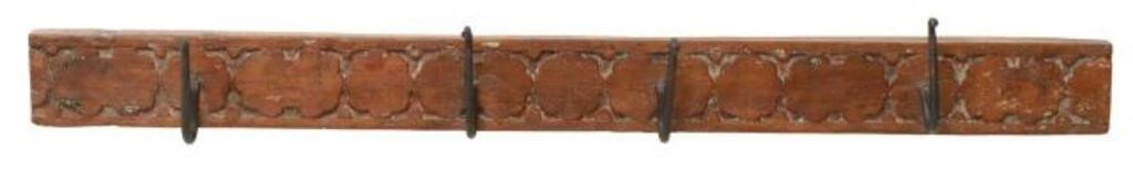 Rustic Continental hat coat rack carved floral back board issuing