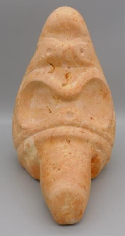 TAINO ZEMI TYPE 2 UNUSUAL FORM WITH PINCHEDfront Elaborate headband