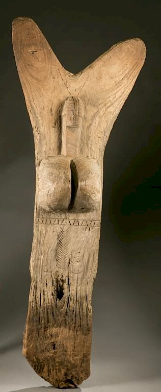 Dogon male figure housepost 19th 20th c A male figure
